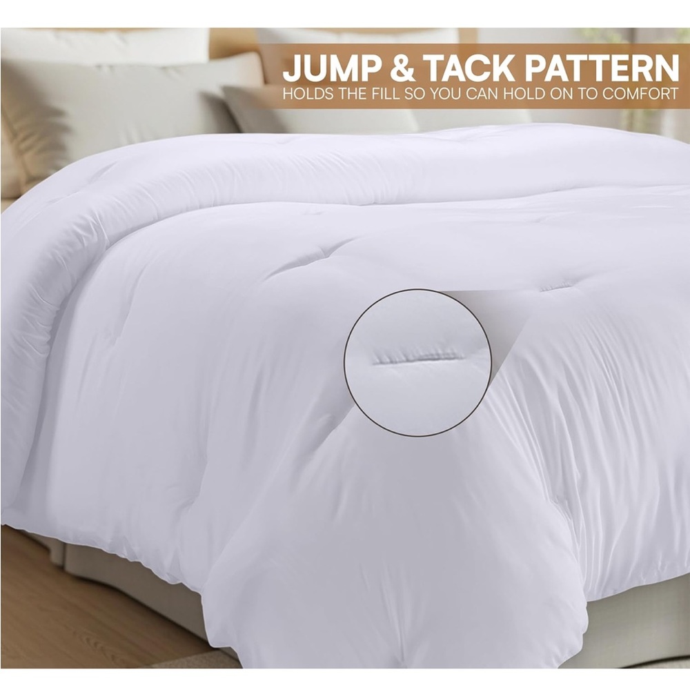 White Comforter - Down Alternative All Season Quilted - Picture 3 of 6